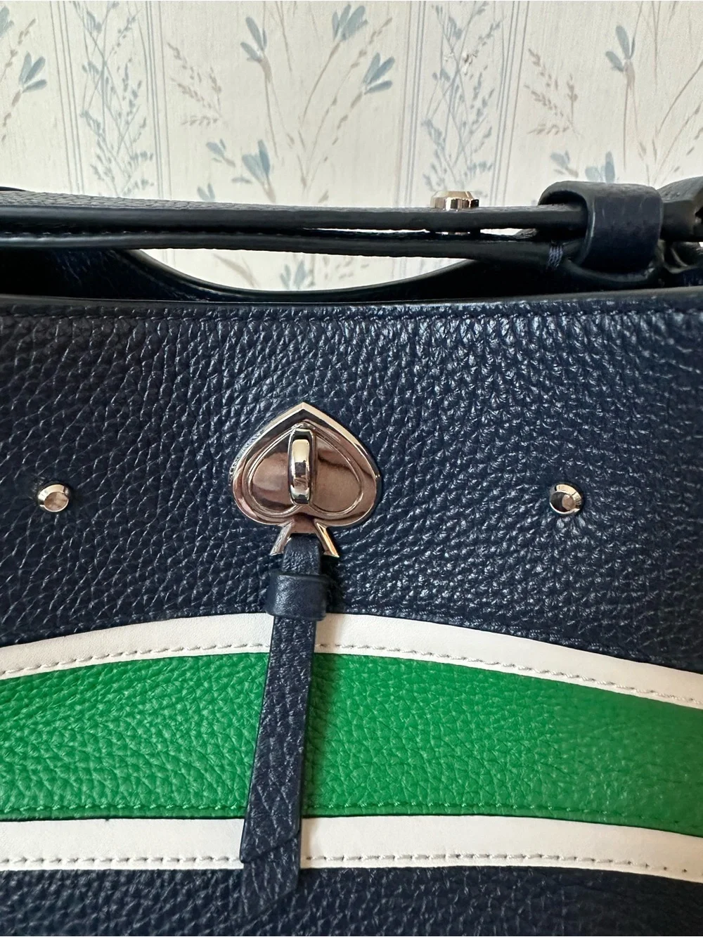 Kate Spade Striped Leather Bucket Bag